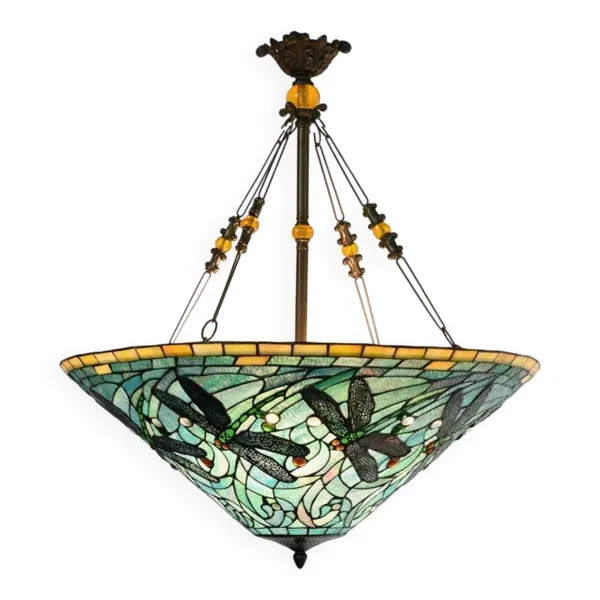 Lampe à suspension Tiffany Libelle verte