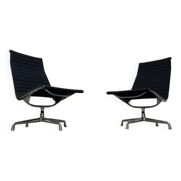 Chaises de salon pivotantes en aluminium EA 116 Mid-Century Modern par Charles et Ray Eames pour Herman Miller / Vitra, années 1960, ensemble de 2