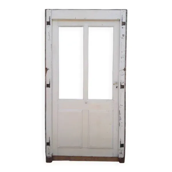 Porte ancienne vitrée 211,5x105,5cm et son cadre porte d'entrée