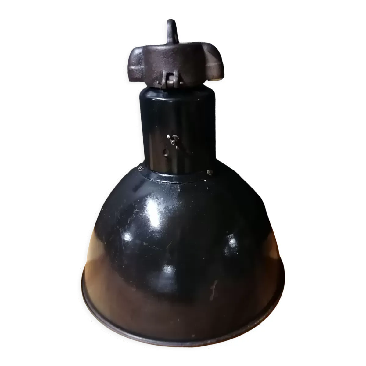 Suspension vintage, métal émaillé, années 60