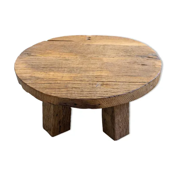 Table basse ronde en chêne massif