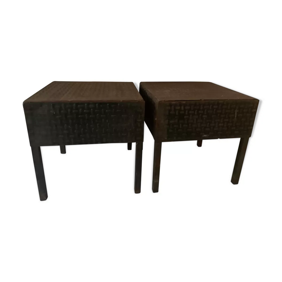 Paire de bouts de canapé métal industriel vintage