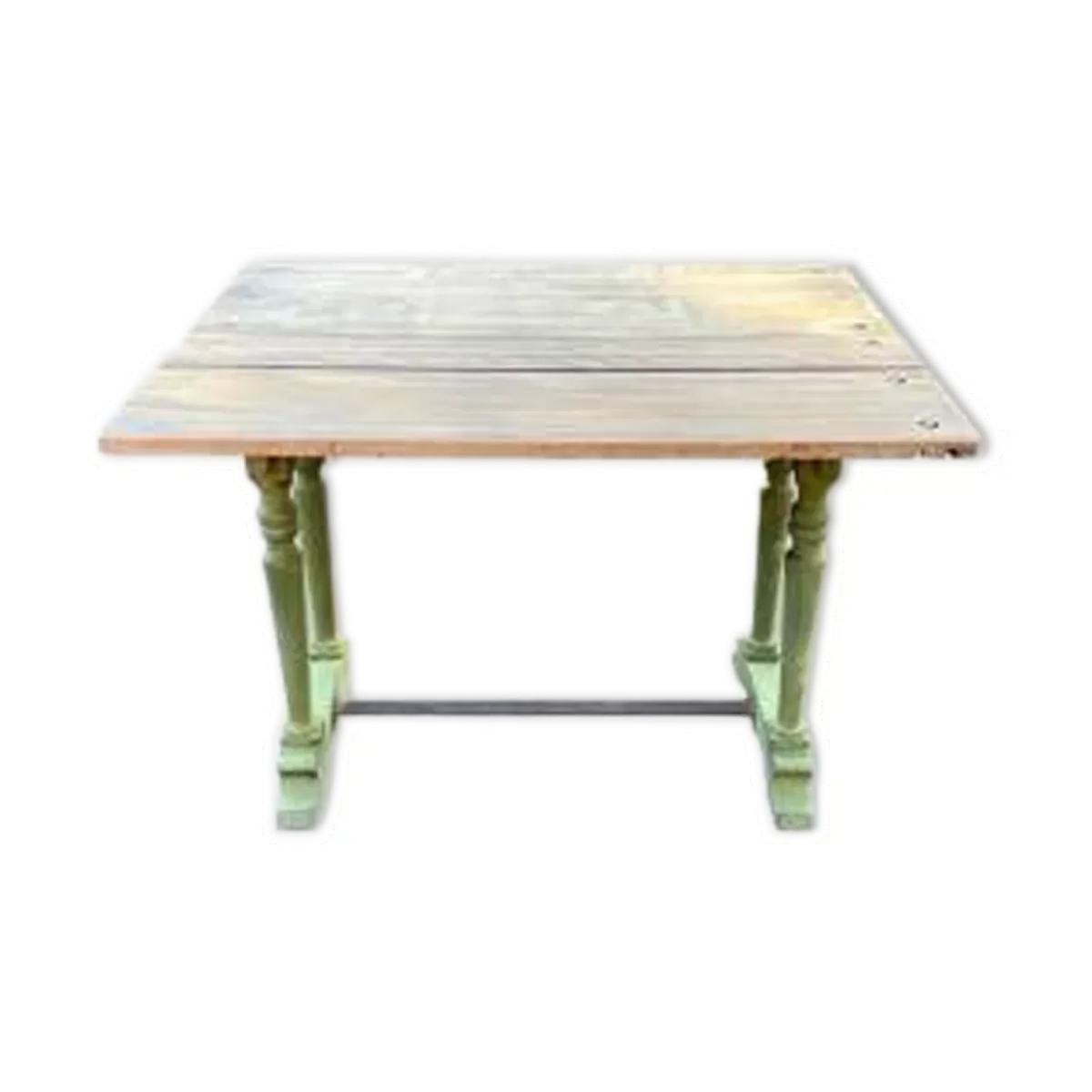 Table ancienne pieds verts patinés