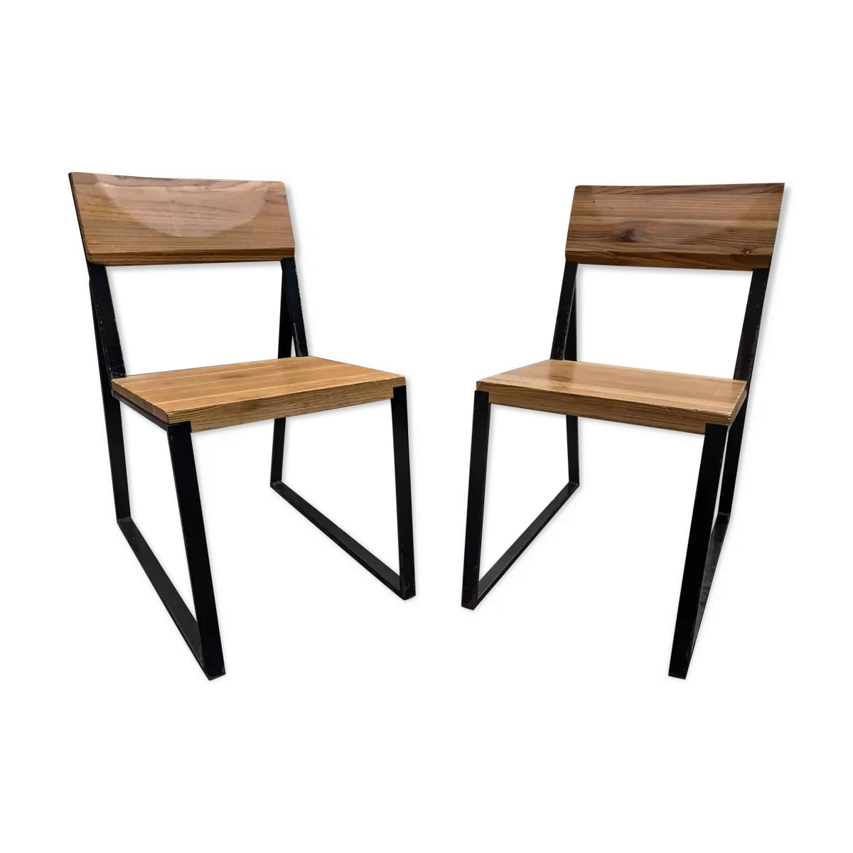 Paire de chaises industrielles