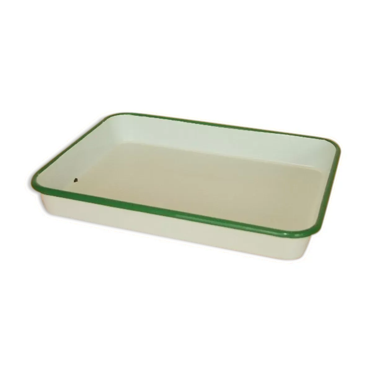 Plat rectangulaire acier émaillé vintage 30/40