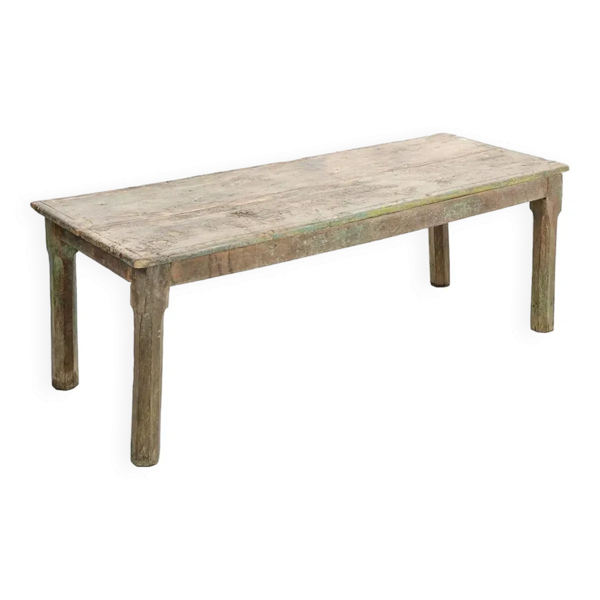 Table basse en bois massif patiné