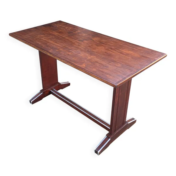 Table de bistrot restaurée finition teck 1950