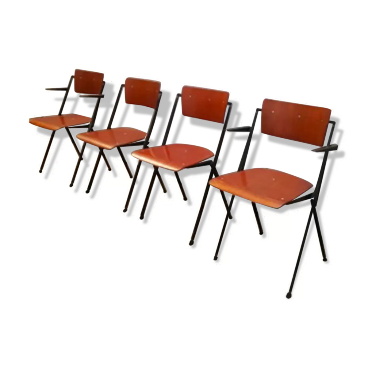 Set of 4haises pyramid by wim rietveld for cirkel ahrend, 1964