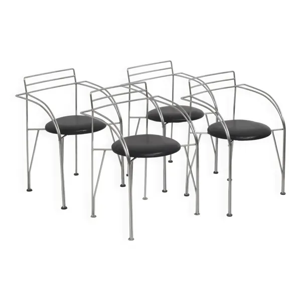 4 Chaises / Fauteuils Lune d’Argent par Pascal Mourgue pour Fermob 1980