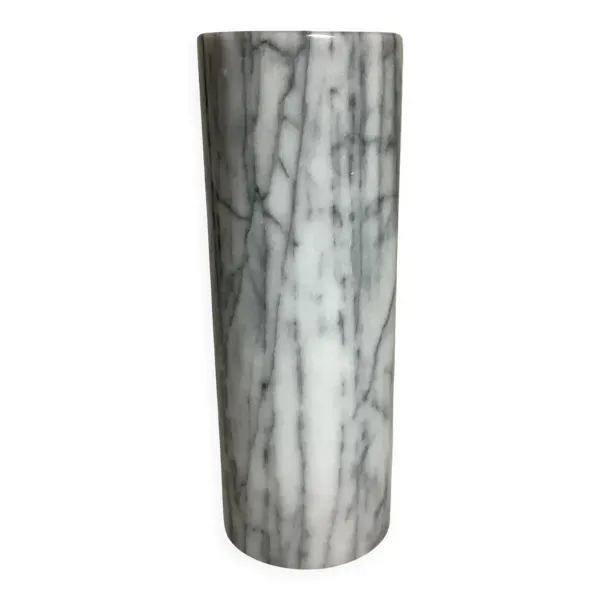 Vase rouleau en marbre gris blanc