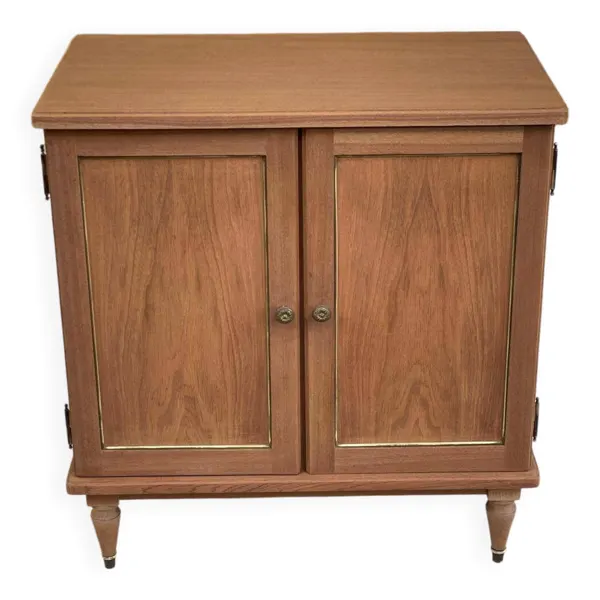 Buffet meuble vinyle vintage Louis XVI décapé en acajou massif 1960