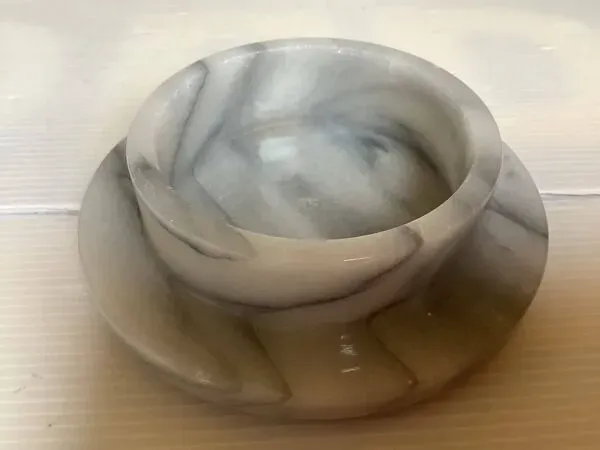 Vide poche baguier marbre gris blanc