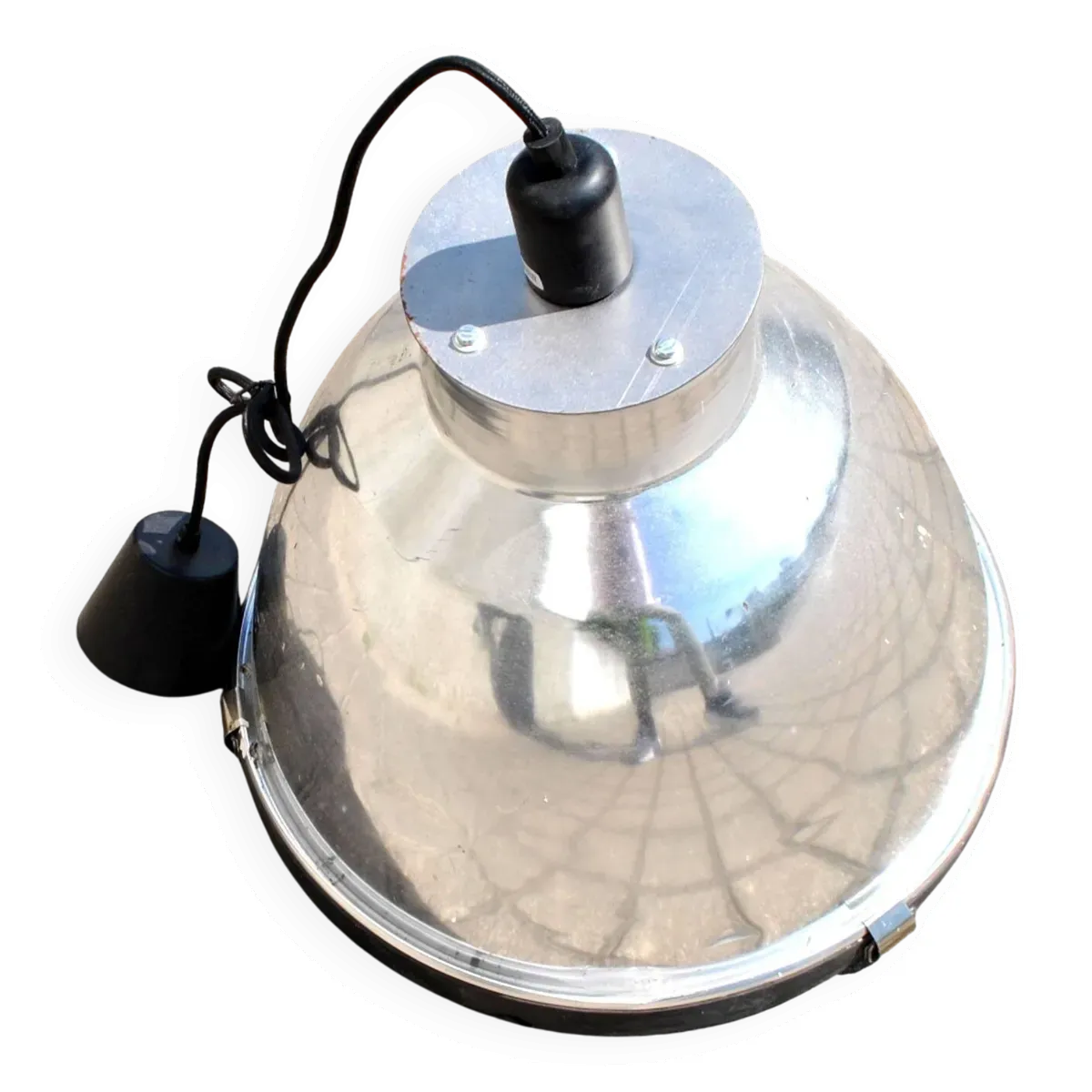 Lampe Industrielle Suspension d'Atelier en métal et verre vintage