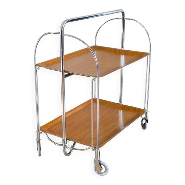 Desserte roulante en formica et chrome Design, 1970