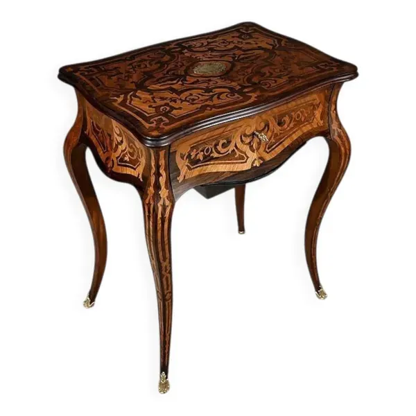 Travailleuse en Bois de Rose et Palissandre, style Louis XV, époque Napoléon
