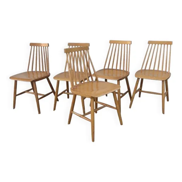 5 chaises scandinaves Stockholm, années 60-70