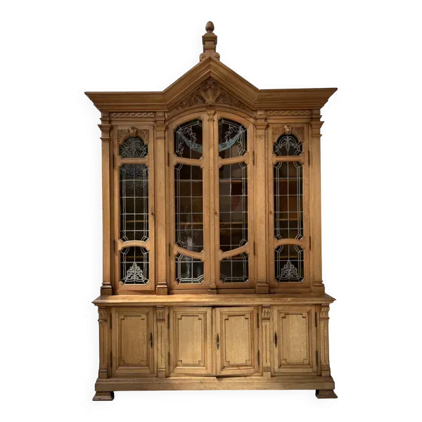 Bibliothèque en deux corps de style Art Déco en chene massif XX siècle