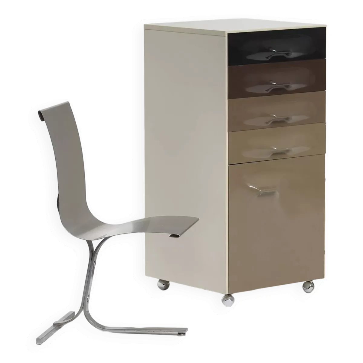 DF2000 trolley bar cabinet by Raymond Loewy for the Doubinsky Frères 1968