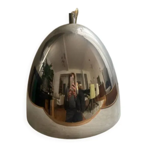 Suspension vintage en métal chromé – design années 70