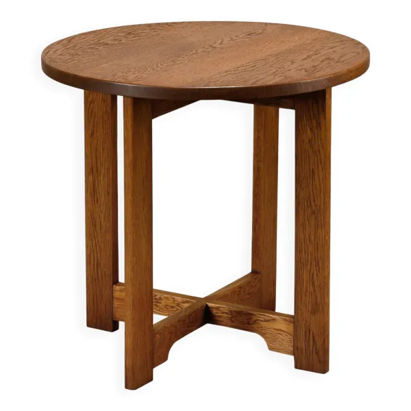 Table d'appoint en chêne de l'École d'Amsterdam Art Déco moderniste néerlandaise.