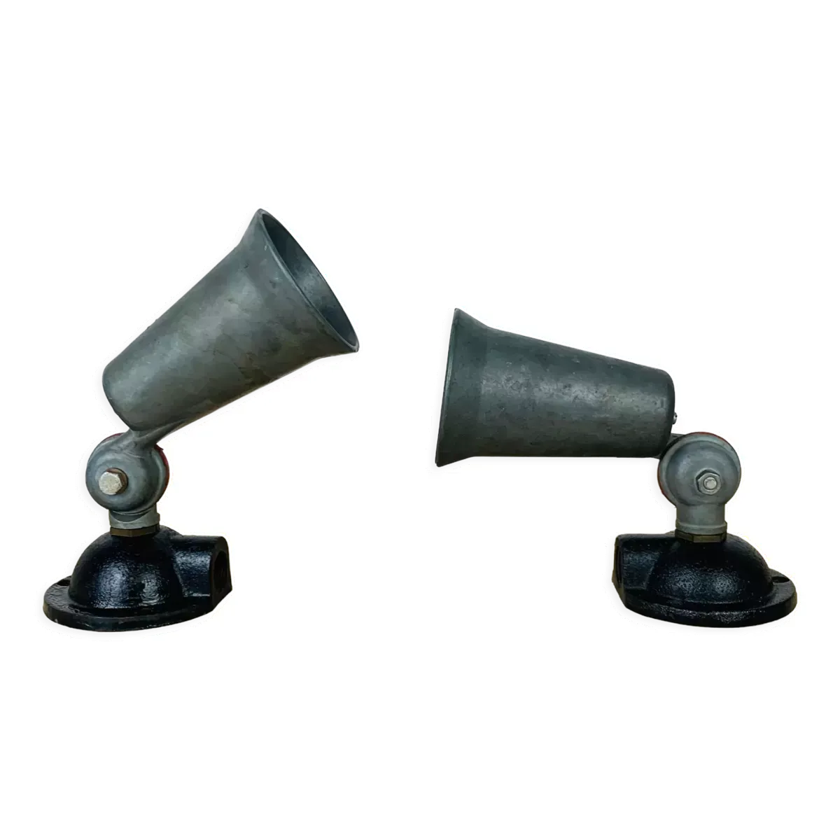 Paire d'appliques industrielles spot métal style loft