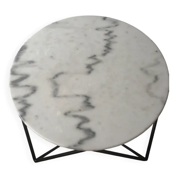 Table basse ronde en marbre et métal - Tikamoon
