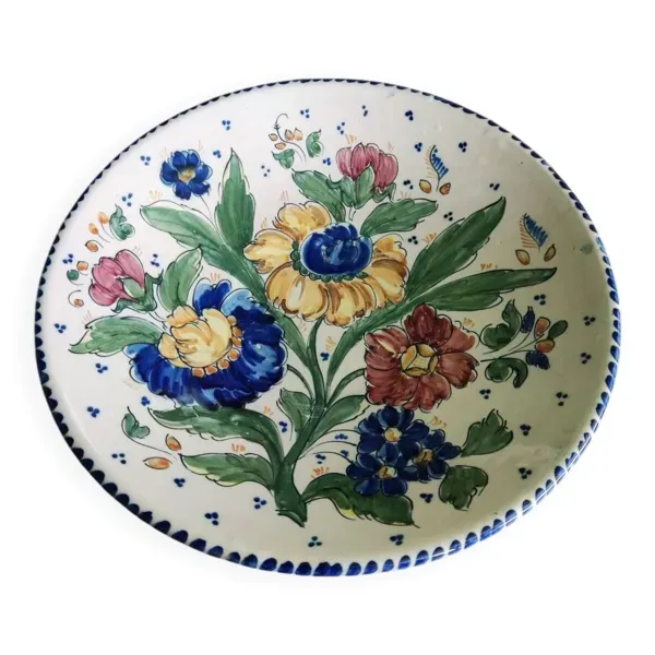 Plat en céramique espagnol signé