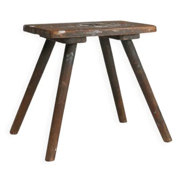 Tabouret de peintre en bois français industriel, années 1930