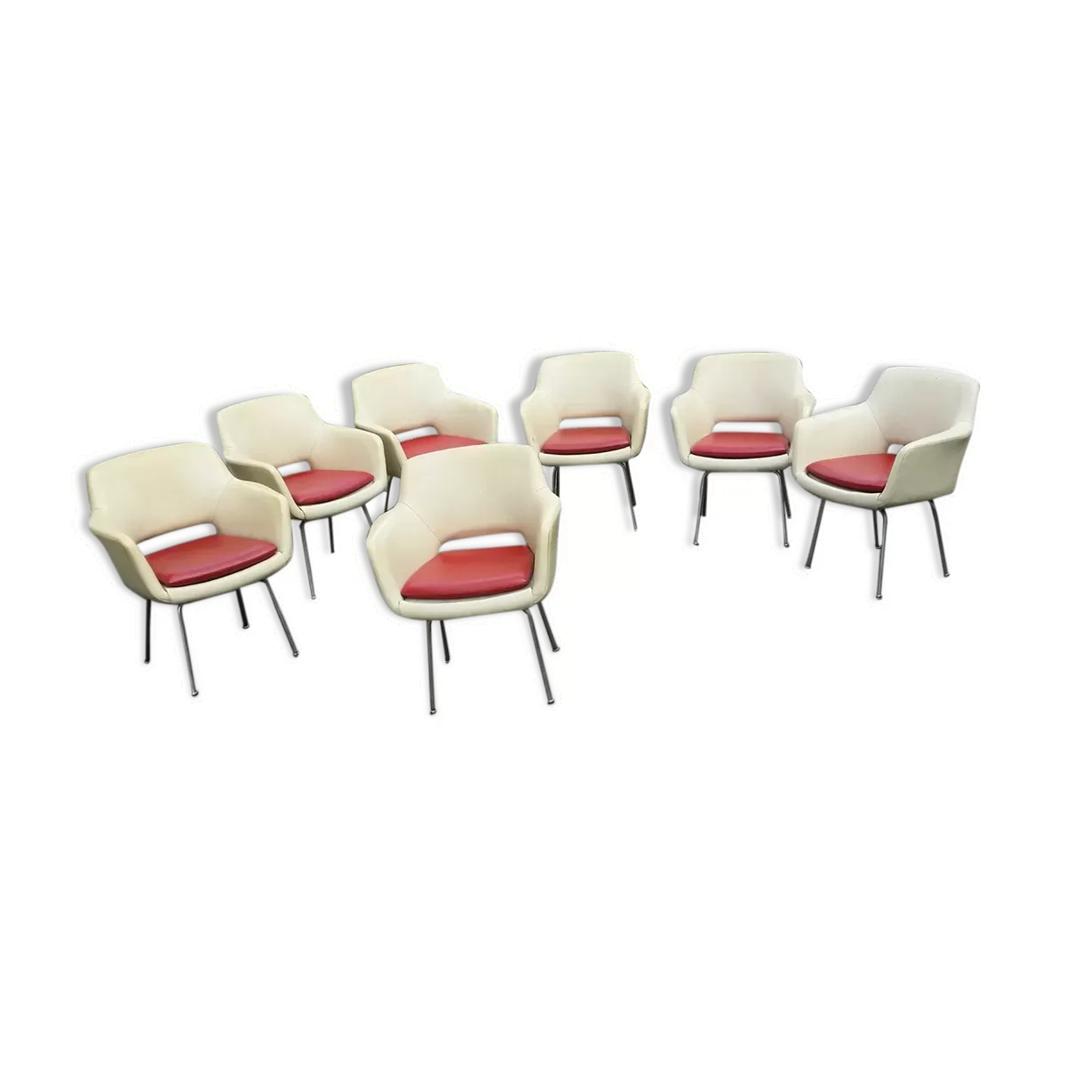7 chaises fauteuils modernistes 70s pop loft Froscher Kg