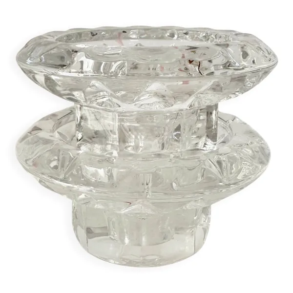 Paire de bougeoirs en verre
