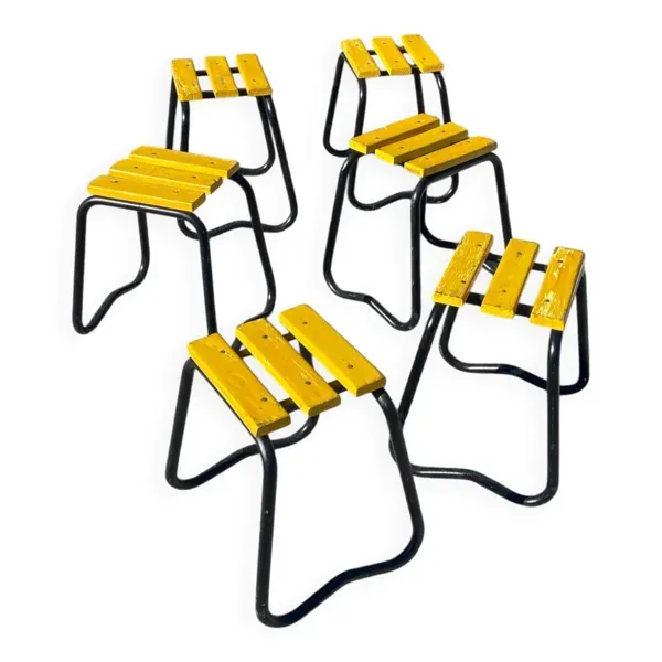 Lot de 6 tabourets industriels