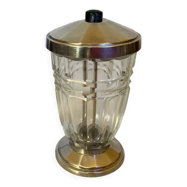 Sucrier saupoudreuse métal argenté argit art déco