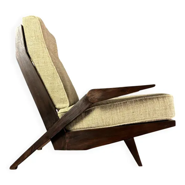 Fauteuil lounge moderniste brésilien du milieu du siècle par Acacia Gil Borsoi, années 1950