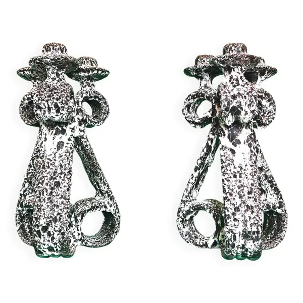 Paire de Chandeliers à 3 feux, Marius Giuge, Vallauris, 1960