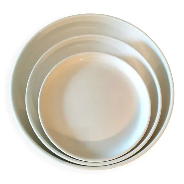 3 plats vintage, service Gigogne de Michel Hamon, Gien Prisunic 1970