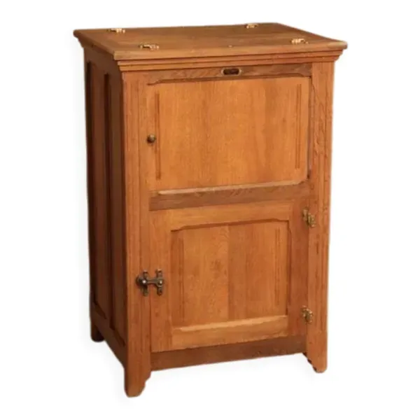 Glacière meuble de métier  bar brasserie en chêne frigo