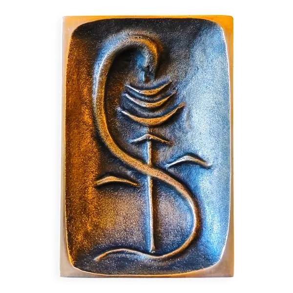 Cendrier caducée brutaliste en bronze par Alfieri Gardone pour Lauterbach