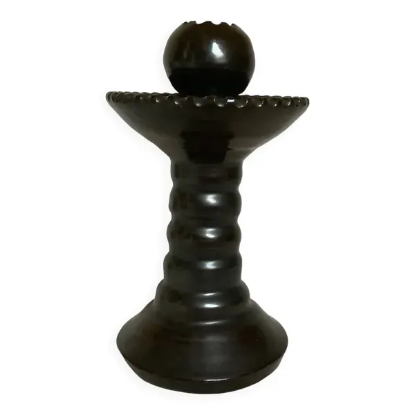 Bougeoir glaçure marron