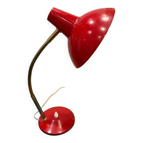 Lampe de bureau vintage Aluminor rouge – Design années 70