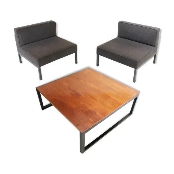 Table basse et deux 2 fauteuils par Wim den Boon, Pays-Bas 1958