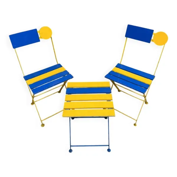 Ensemble de 2 Chaises pliantes et 1 tabouret
