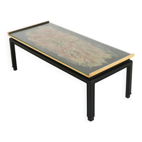 Table basse peinte vintage belge par De Coene Frères, années 1950.
