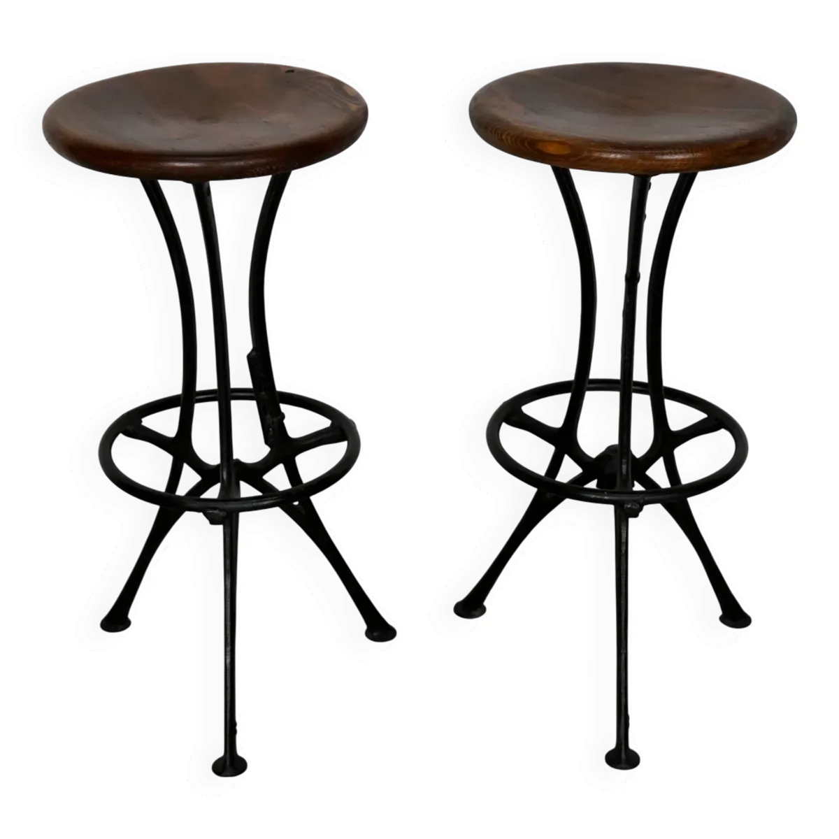 Paire de tabourets d'atelier / tabourets de bar industriels italiens