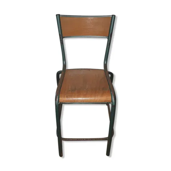 Ancienne chaise d'école de sciences en tube