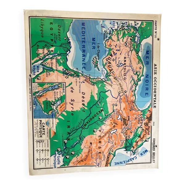 Ancienne carte école Asie Occidentale (n 16 bis) - Edouard Bruley