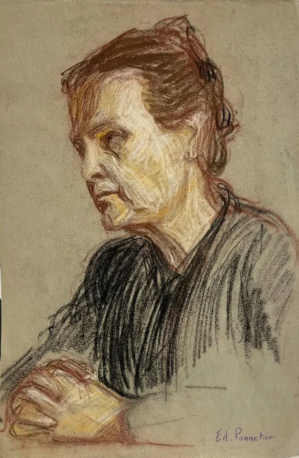 Tableau étude Pastel Ed. Pannetier (1884-1965) Portrait