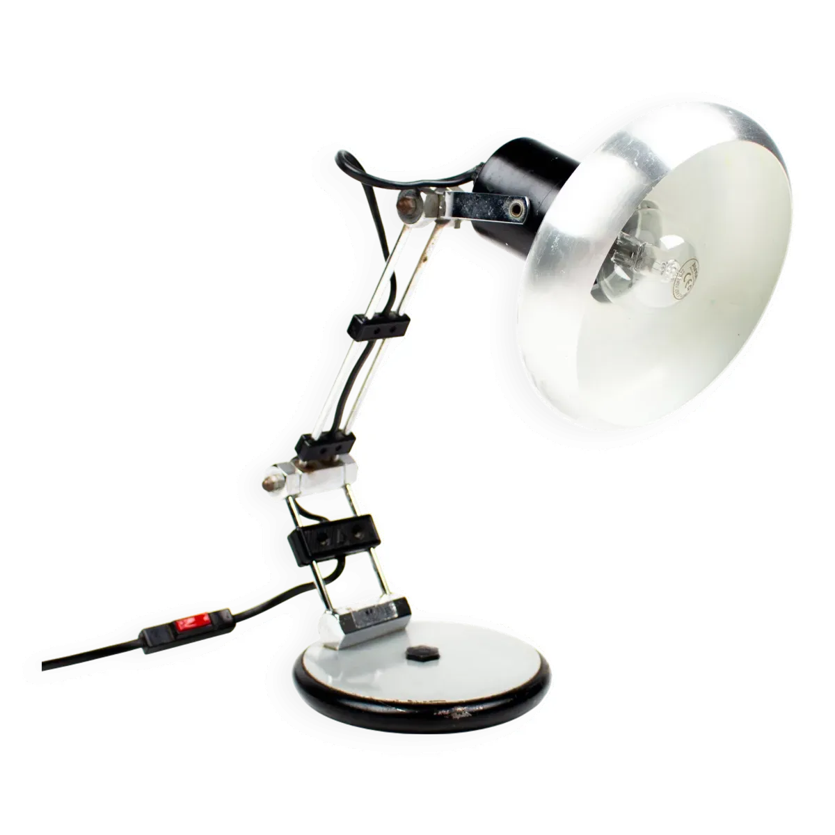 Lampe chrome vintage Aluminor industrielle