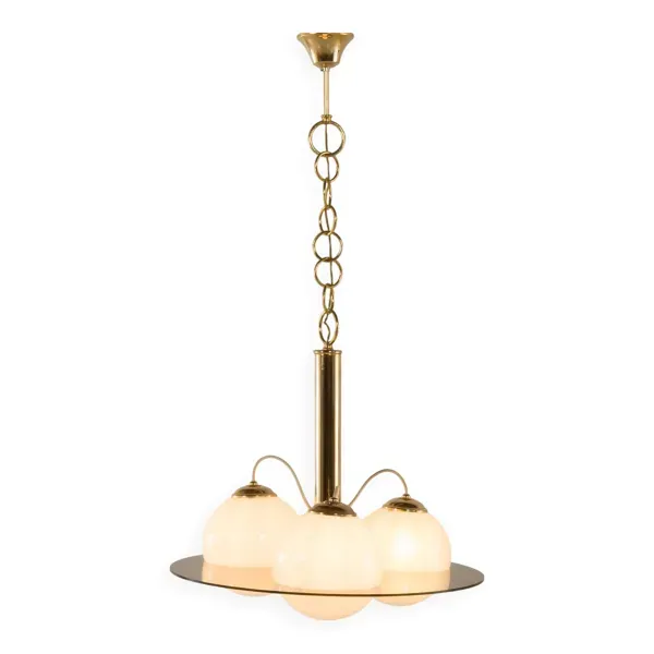 Chandelier italien des années 50 dans le style de Romeo Rega, années 1970.