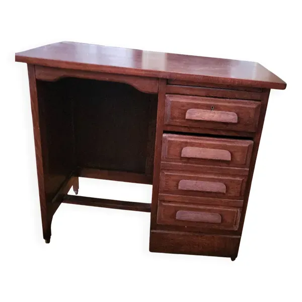 Bureau d'écolier vintage bois acajou