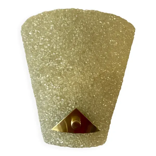 Applique murale en plexi jaune et métal doré années 60-70